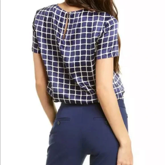 Theory Tile Silk Top M - Picture 2 of 2